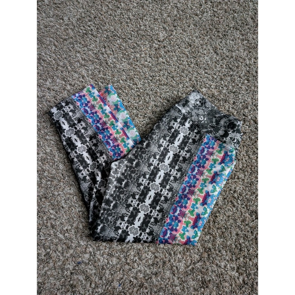PrAna Capri Leggings Women Small Roxanne Hydroloom Abstract Geometric Pant USA